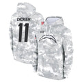 Pkot LA.Chargers #11 Cameron Dicker Player Arctic Camo Salute to Service Hoodies Limited Game Stitched Jerseys