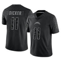 Pkot LA.Chargers #11 Cameron Dicker Player Black Limited Reflective Home Game Stitched Jerseys