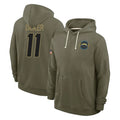 Pkot LA.Chargers #11 Cameron Dicker Player Olive Salute to Service Pullover Hoodies Limited Stitched Jerseys