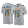 Pkot LA.Chargers #15 Ladd McConkey Player Gray Atmosphere Fashion Home Game Stitched Jerseys