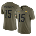 Pkot LA.Chargers #15 Ladd McConkey Player Olive Salute To Service Limited Stitched Jerseys