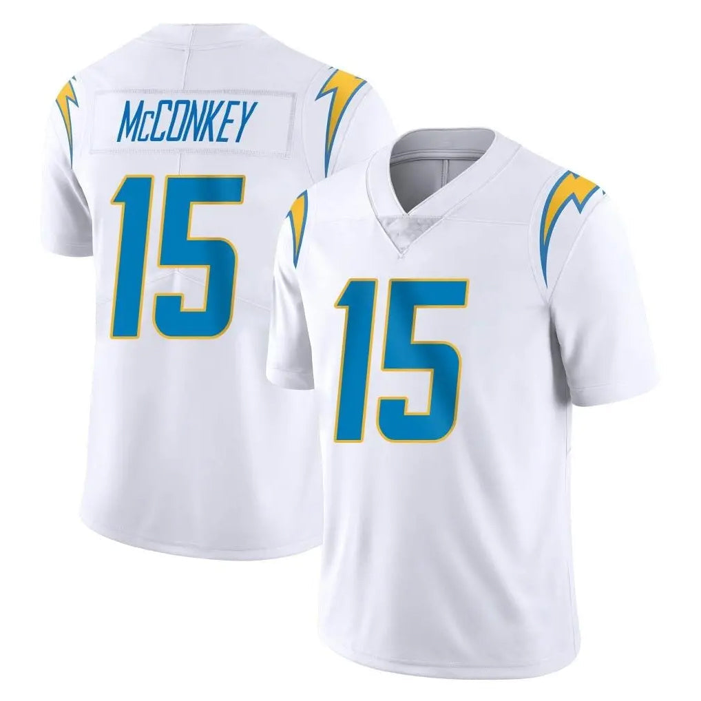 Pkot LA.Chargers #15 Ladd McConkey Player White Limited Vapor Untouchable Home Game Stitched Jerseys