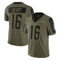 Pkot LA.Chargers #16 J.K. Scott Player Olive Salute To Service Limited Game Stitched Jerseys