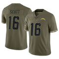 Pkot LA.Chargers #16 J.K. Scott Player Olive Salute To Service Limited Stitched Jerseys