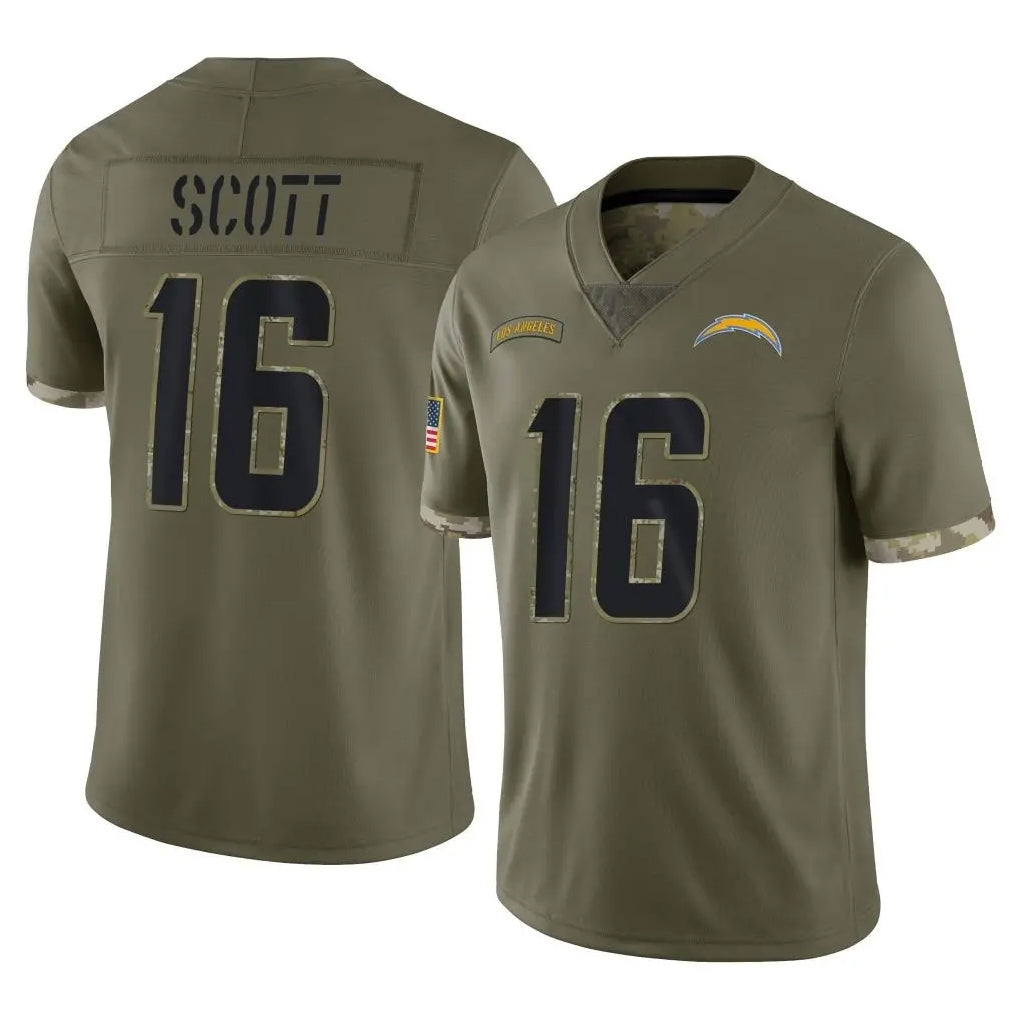 Pkot LA.Chargers #16 J.K. Scott Player Olive Salute To Service Limited Stitched Jerseys