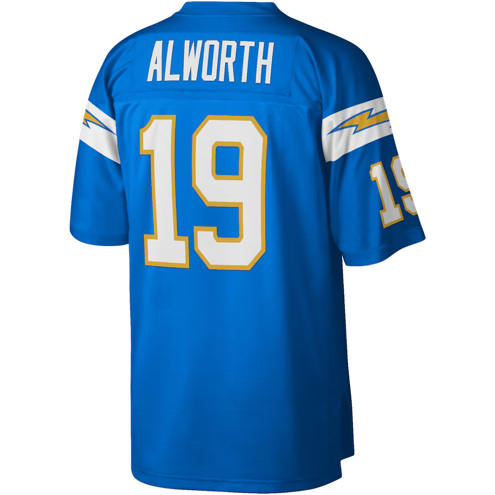 Pkot LA.Chargers #19 Lance Alworth Mitchell & Ness Powder Blue Legacy Replica Stitched Jerseys