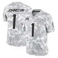 Pkot  LA.Chargers #1 Quentin Johnston Player Arctic Camo Salute To Service Limited Game Stitched Jerseys