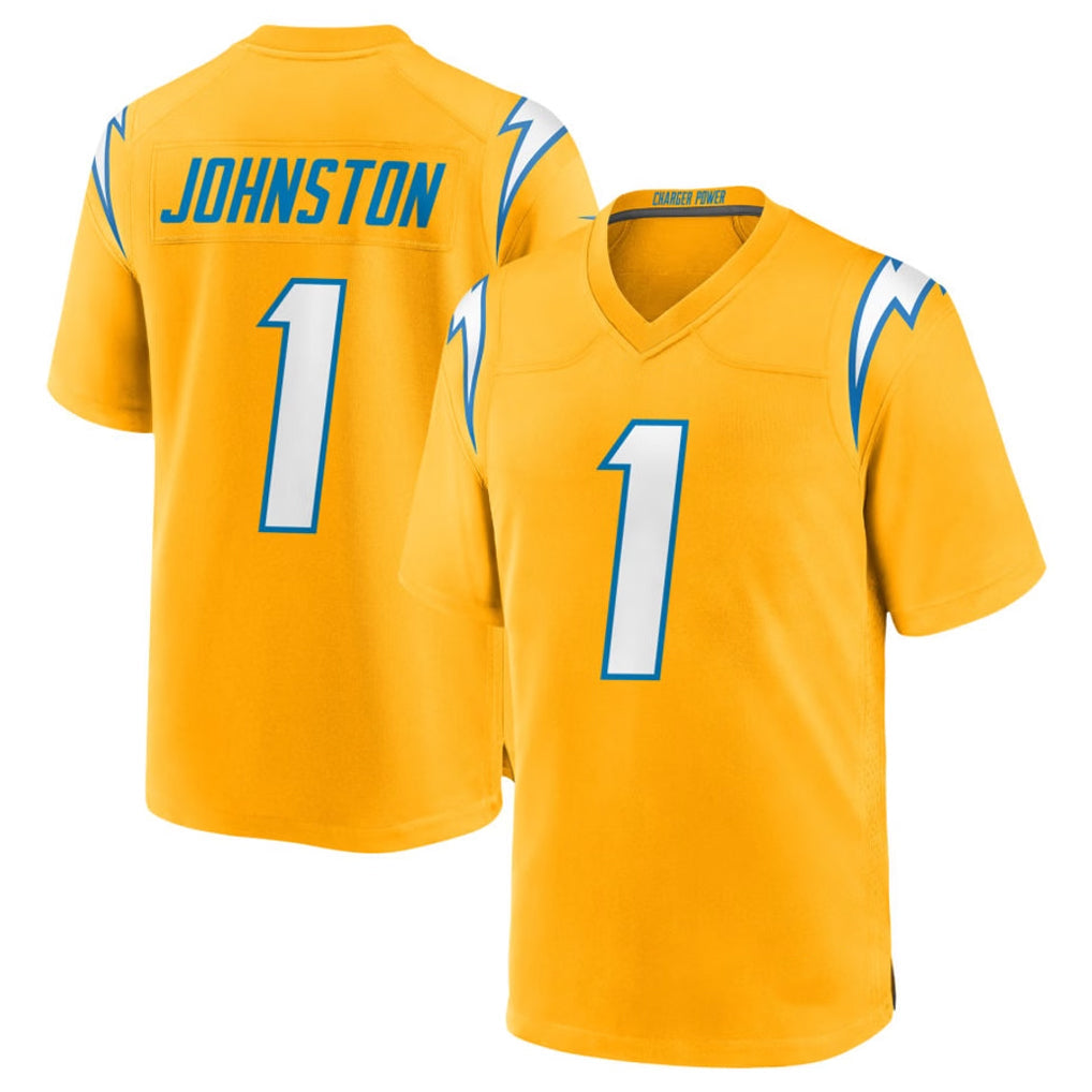 Pkot LA.Chargers #1 Quentin Johnston Player Gold Limited Vapor F.U.S.E. Home Game Stitched Jerseys