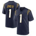 Pkot LA.Chargers #1 Quentin Johnston Player Navy Home Game Stitched Jerseys