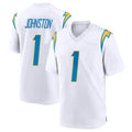 Pkot  LA.Chargers #1 Quentin Johnston Player White Home Game Stitched Jerseys