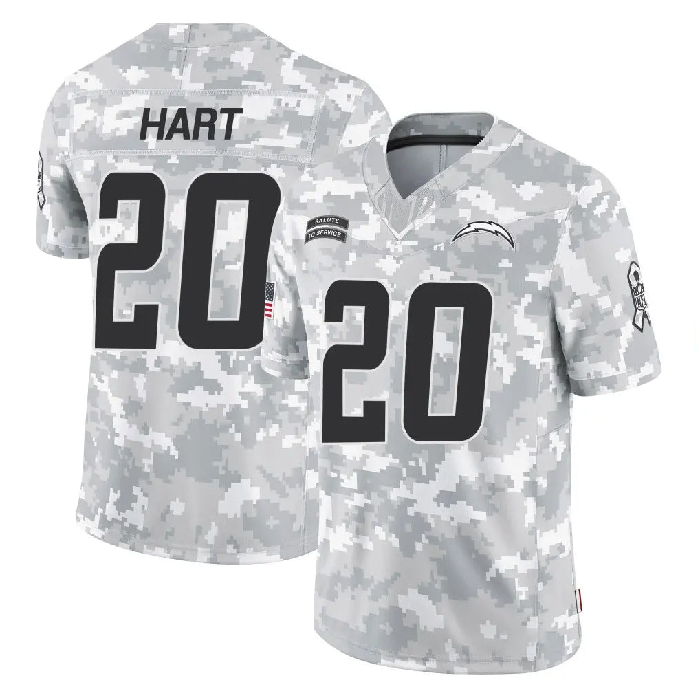 Pkot LA.Chargers #20 Cam Hart Player Arctic Camo Salute To Service Limited Game Stitched Jerseys
