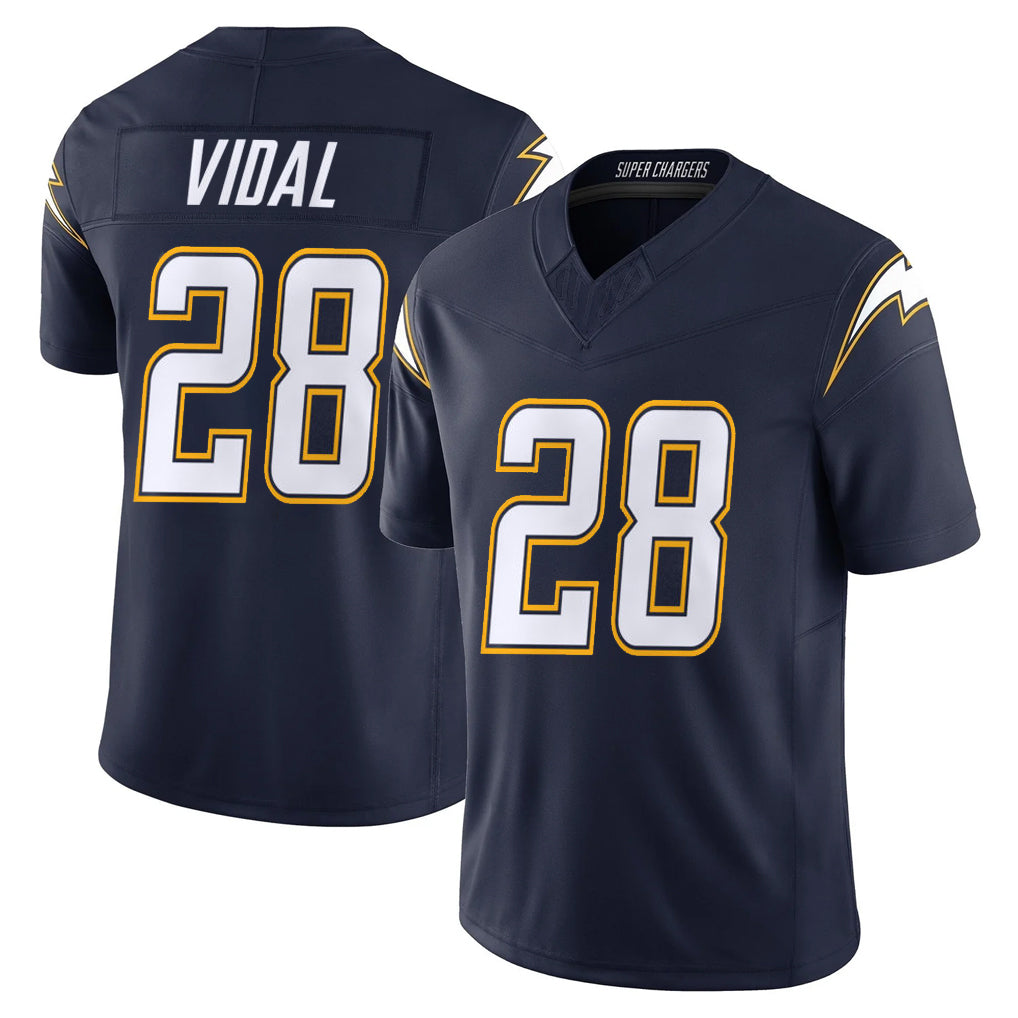 Pkot LA.Chargers #28 Kimani Vidal Player Navy Vapor F.U.S.E. Limited Home Game Stitched Jerseys
