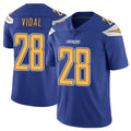 Pkot LA.Chargers #28 Kimani Vidal Player Royal Limited Color Rush Vapor Untouchable Home Game Stitched Jerseys
