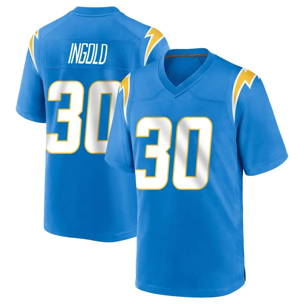 Pkot LA.Chargers #30 Alec Ingold Player Blue Home Game Stitched Jerseys
