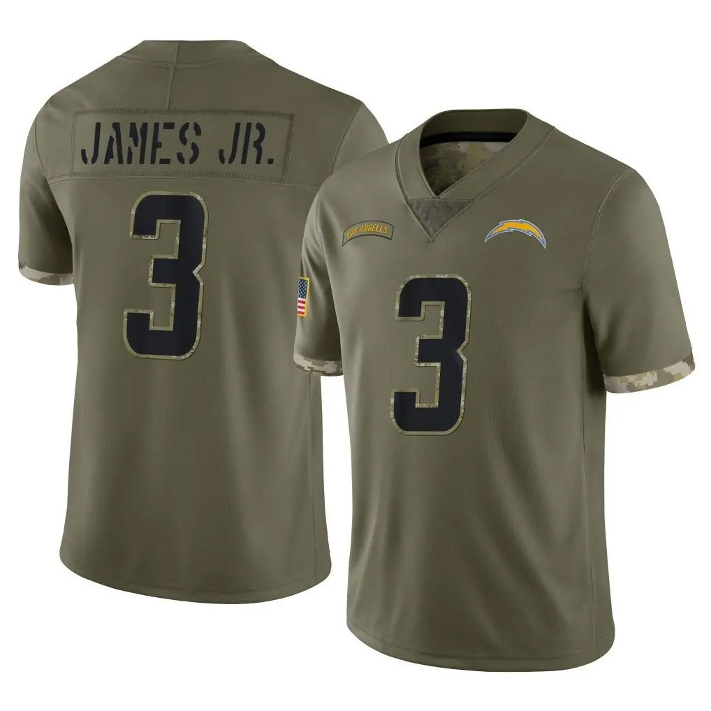 Pkot LA.Chargers #3 Derwin James Jr. Player Olive Salute To Service Limited Stitched Jerseys