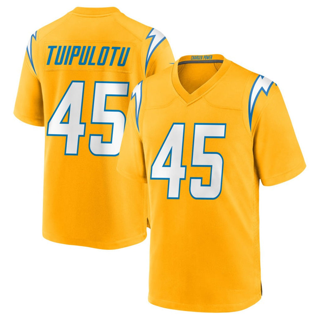 Pkot LA.Chargers #45 Tuli Tuipulotu Player Gold Home Game Stitched Jerseys