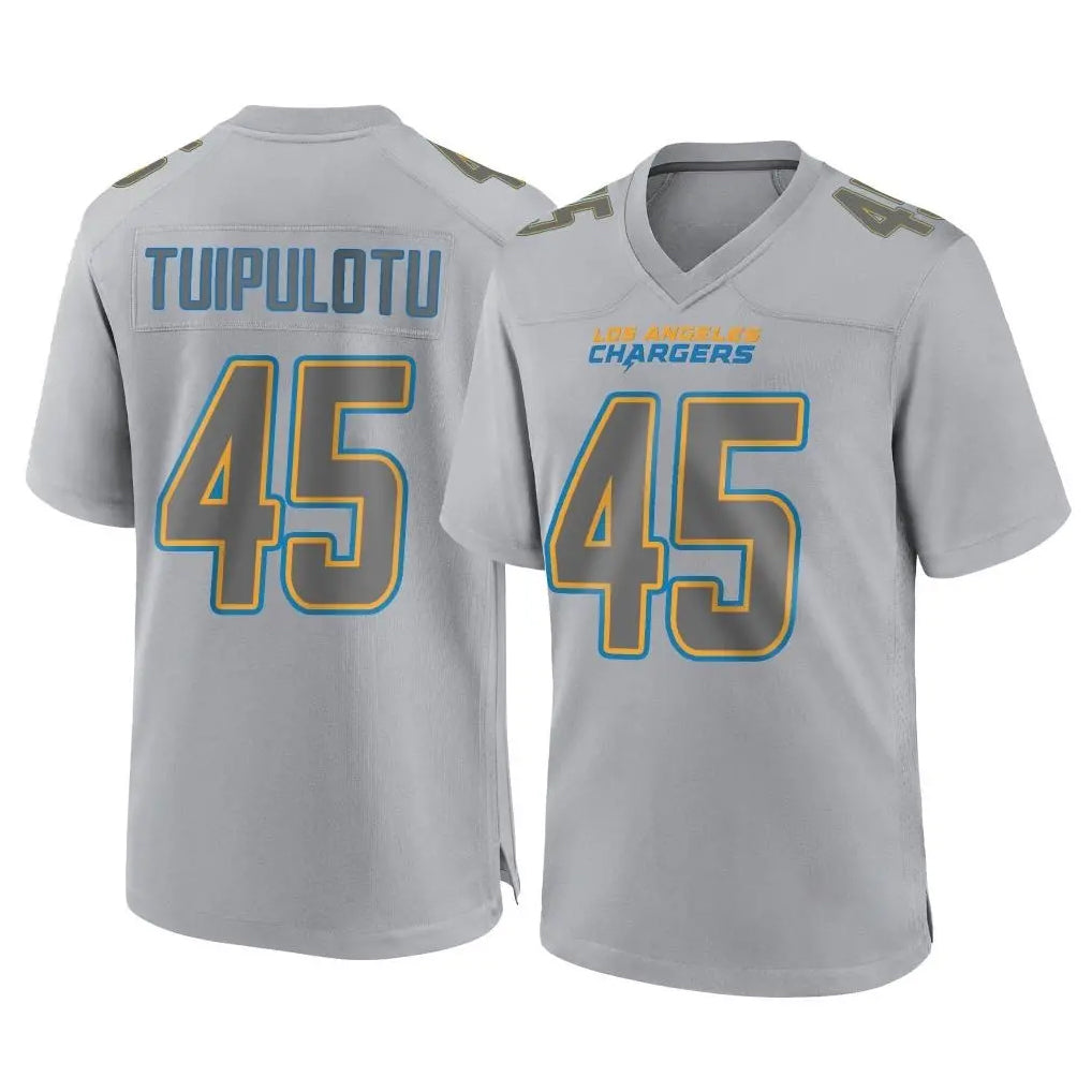 Pkot LA.Chargers #45 Tuli Tuipulotu Player Gray Atmosphere Fashion Home Game Stitched Jerseys