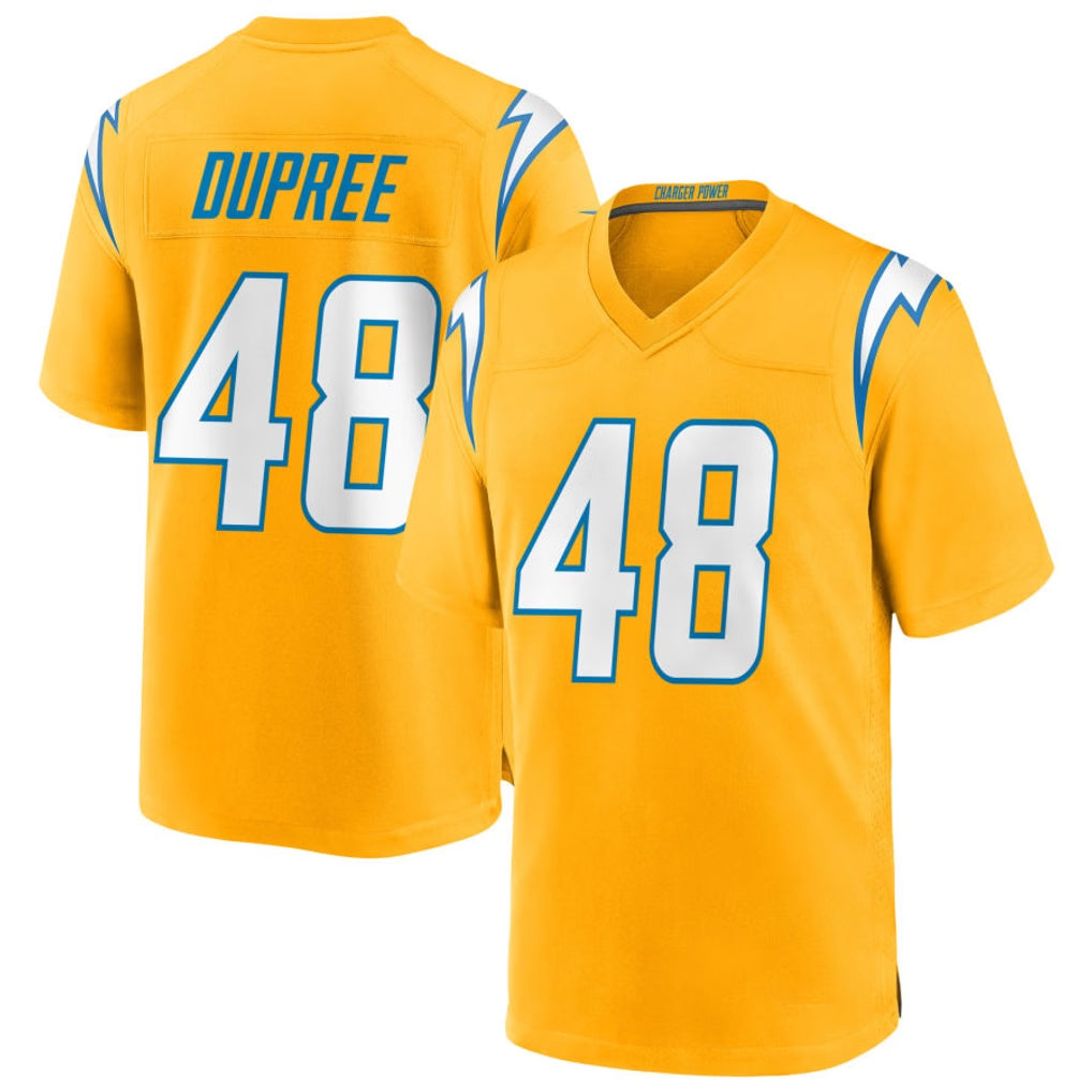 Pkot LA.Chargers #48 Bud Dupree Player Gold Home Game Stitched Jerseys