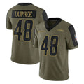 Pkot LA.Chargers #48 Bud Dupree Player Olive Salute To Service Limited Game Stitched Jerseys