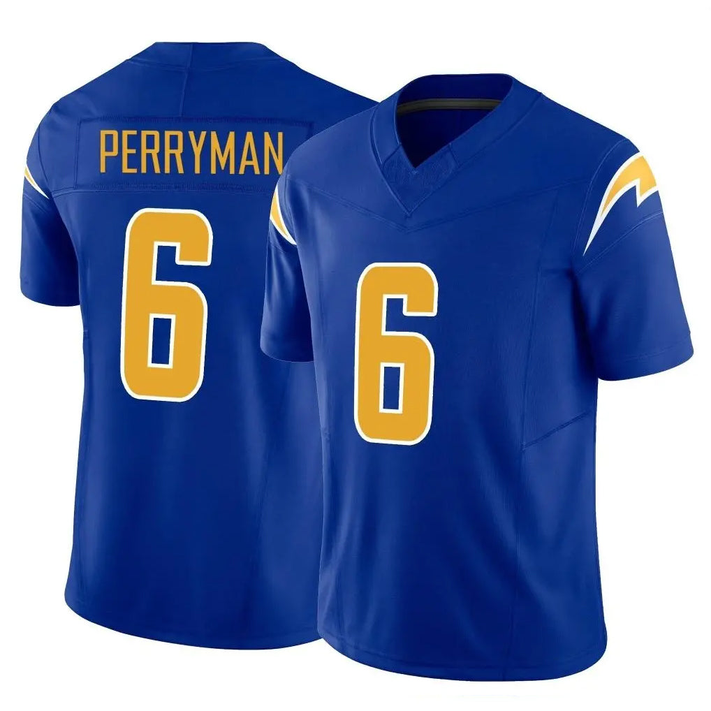 Pkot LA.Chargers #6 Denzel Perryman Player Royal Limited Vapor F.U.S.E. Home Game Stitched Jerseys