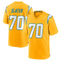 Pkot LA.Chargers #70 Rashawn Slater Player Gold Home Game Stitched Jerseys