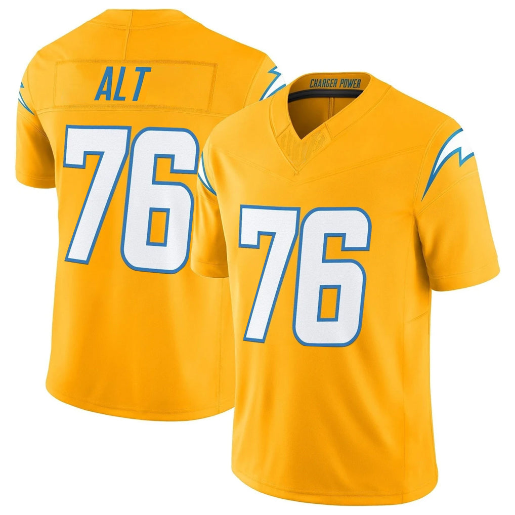 Pkot LA.Chargers #76 Joe Alt Player Gold Limited Vapor F.U.S.E. Home Game Stitched Jerseys