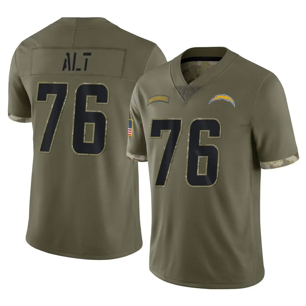 Pkot LA.Chargers #76 Joe Alt Player Olive Salute To Service Limited Stitched Jerseys