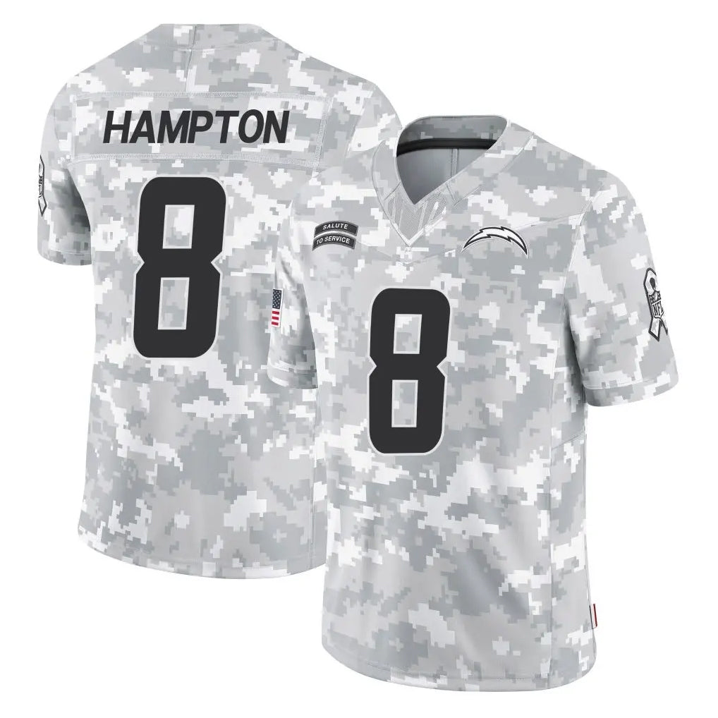 Pkot LA.Chargers #8 Omarion Hampton Player Arctic Camo Salute To Service Limited Game Stitched Jerseys