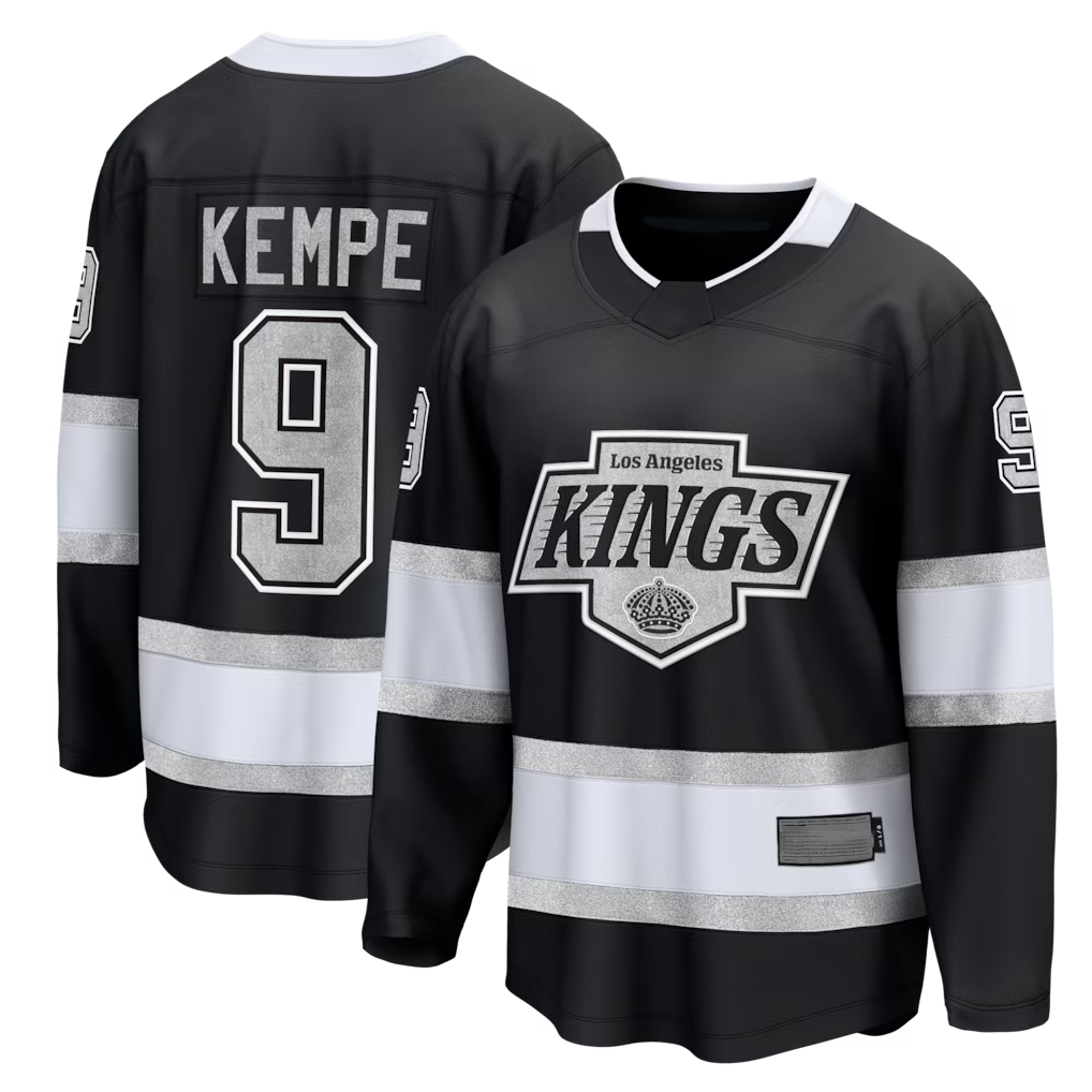 Pkot LA.Kings #9 Adrian Kempe Black Home Premier Breakaway Player Jerseys