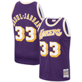 Pkot LA.Lakers #33 Kareem Abdul-Jabbar Mitchell & Ness Purple Hardwood Classics Swingman Jerseys