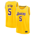 Pkot LA.Lakers #5 Deandre Ayton Gold Fast Break Replica Player Stitched Jerseys - Icon Edition