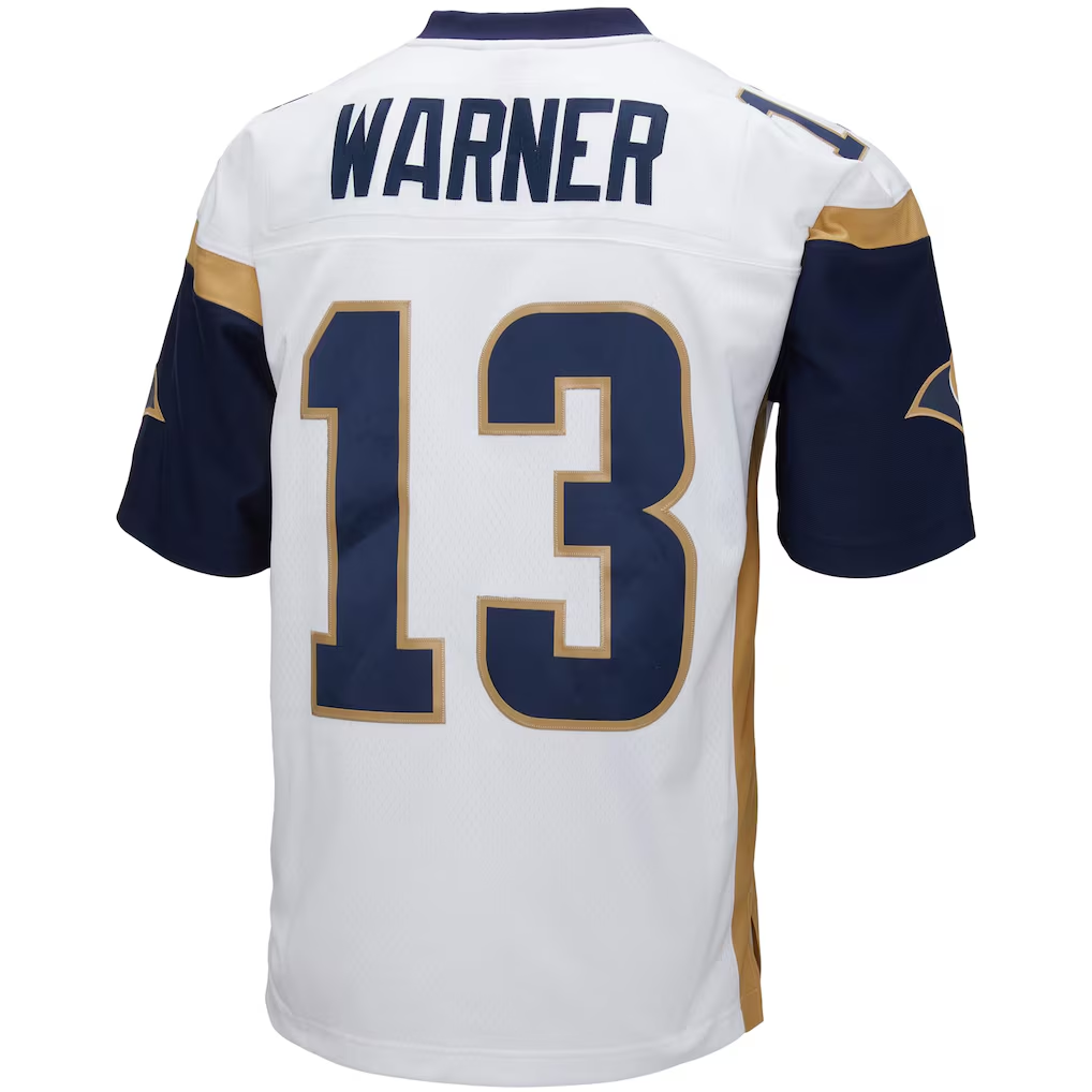 Pkot  LA.Rams #13 Kurt Warner Mitchell & Ness White Big & Tall 2001 Retired Player Replica Puhic  Stitched Jerseys