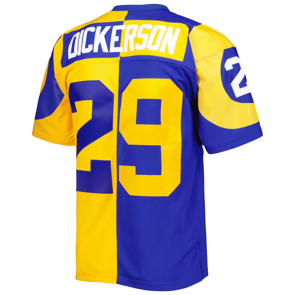 Pkot  LA.Rams #29 Eric Dickerson Mitchell & Ness RoyalGold 1984 Split Legacy Replica Stitched Jerseys