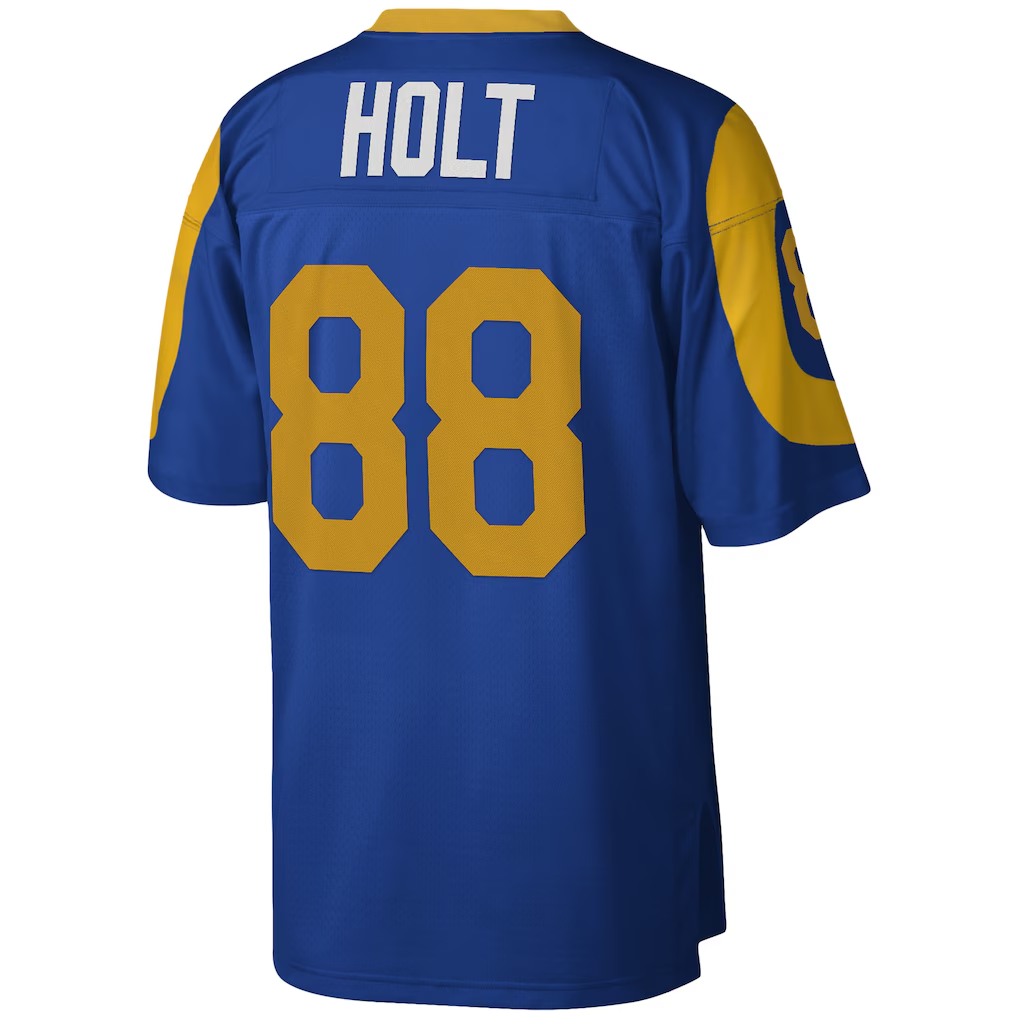 Pkot  LA.Rams #88 Torry Holt Mitchell & Ness Royal Legacy Replica Puhic Stitched Jerseys