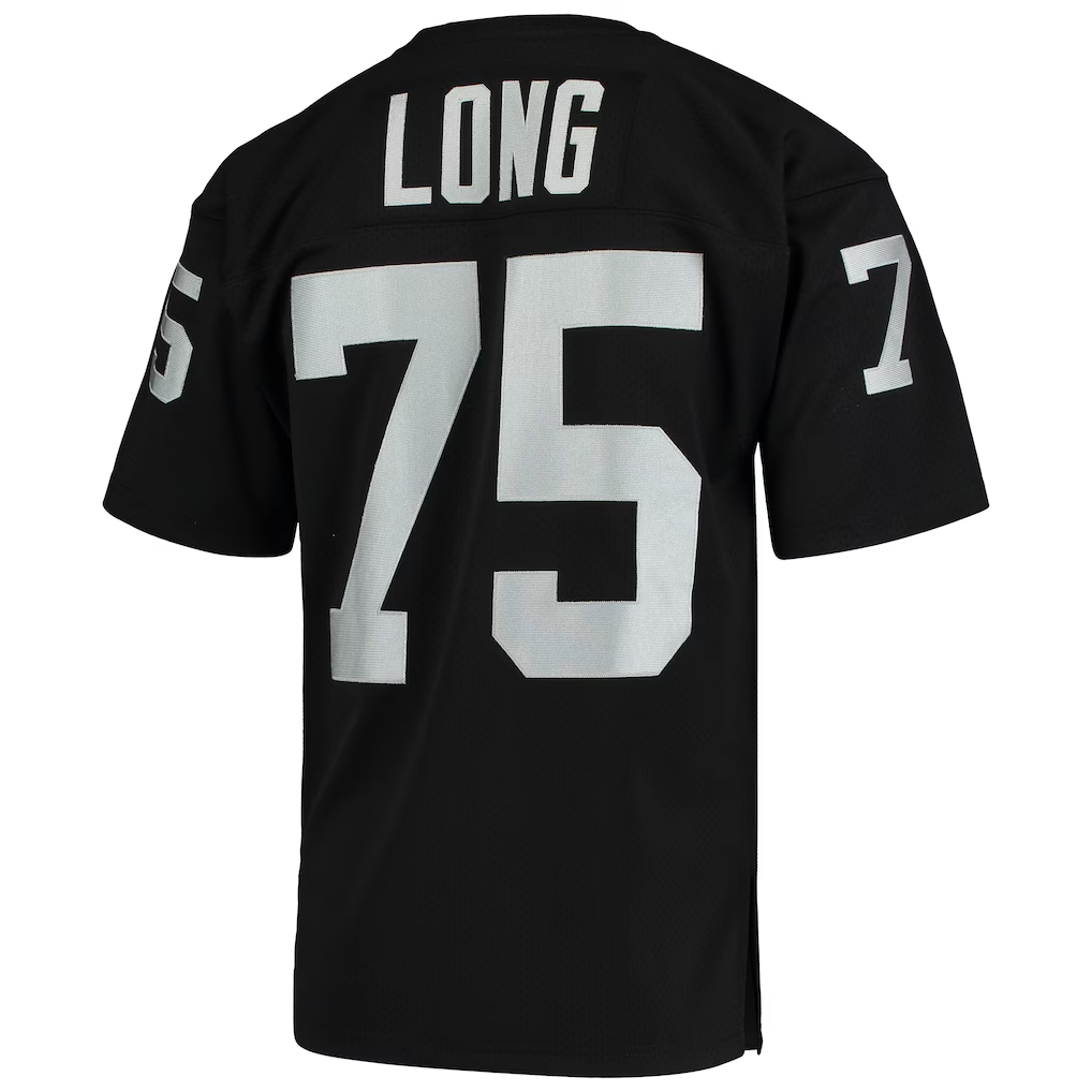 Pkot LV.Raiders1983 #75 Howie Long Mitchell & Ness Black Authentic Throwback Retired Player Puhic Stitched Jerseys
