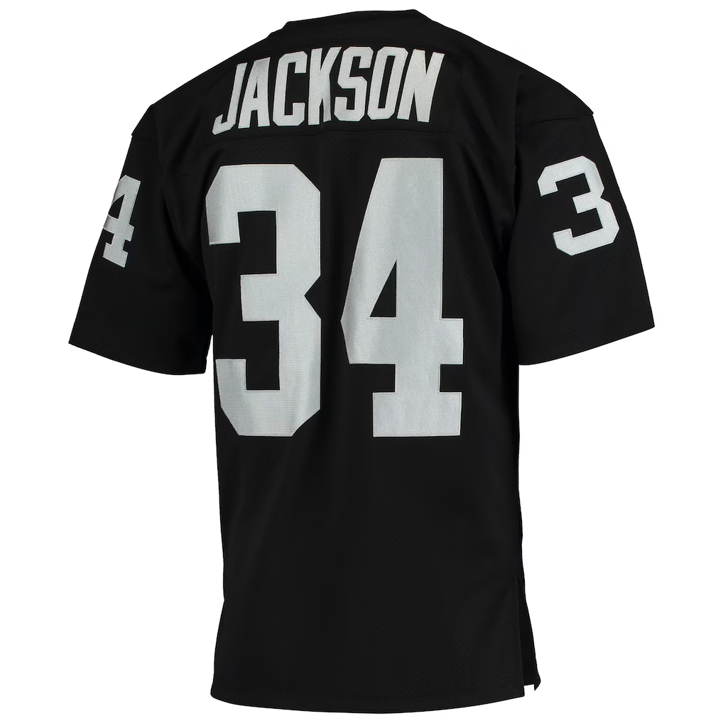 Pkot  LV.Raiders 1990 #34 Bo Jackson Mitchell & Ness Black Authentic Throwback Retired Player Puhic  Stitched Jerseys