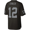 Pkot  LV.Raiders #12 Ken Stabler Mitchell & Ness Black Legacy Replica Stitched Jerseys