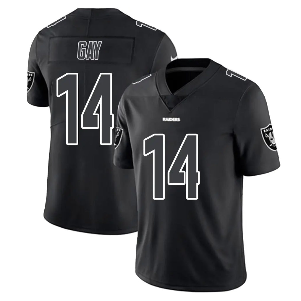 Pkot LV.Raiders #14 Matt Gay Player Black Limited Black Impact Home Game Stitched Jerseys