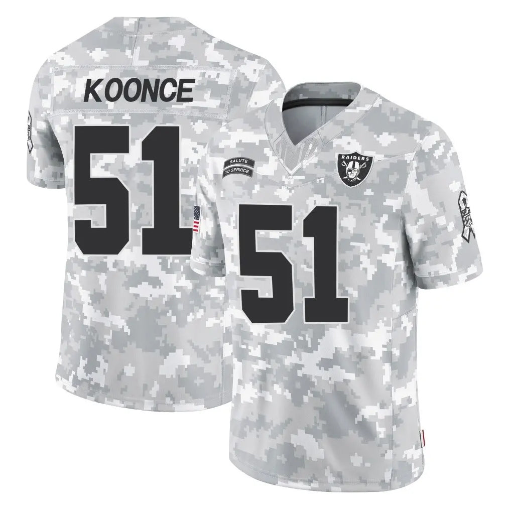 Pkot LV.Raiders #51 Malcolm Koonce Player Arctic Camo Salute To Service Limited Game Stitched Jerseys