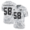 Pkot LV.Raiders #58 Jackson Powers-Johnson Player Arctic Camo Salute To Service Limited Game Stitched Jerseys
