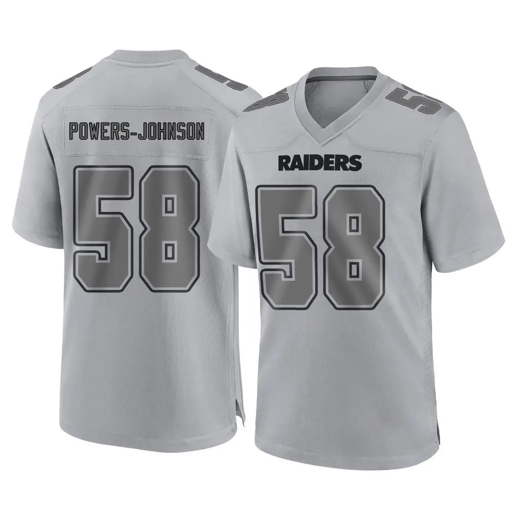 Pkot LV.Raiders #58 Jackson Powers-Johnson Player Gray Atmosphere Fashion Limited Game Stitched Jerseys