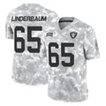 Pkot LV.Raiders #65 Tyler Linderbaum Player Arctic Camo Salute To Service Limited Game Stitched Jerseys