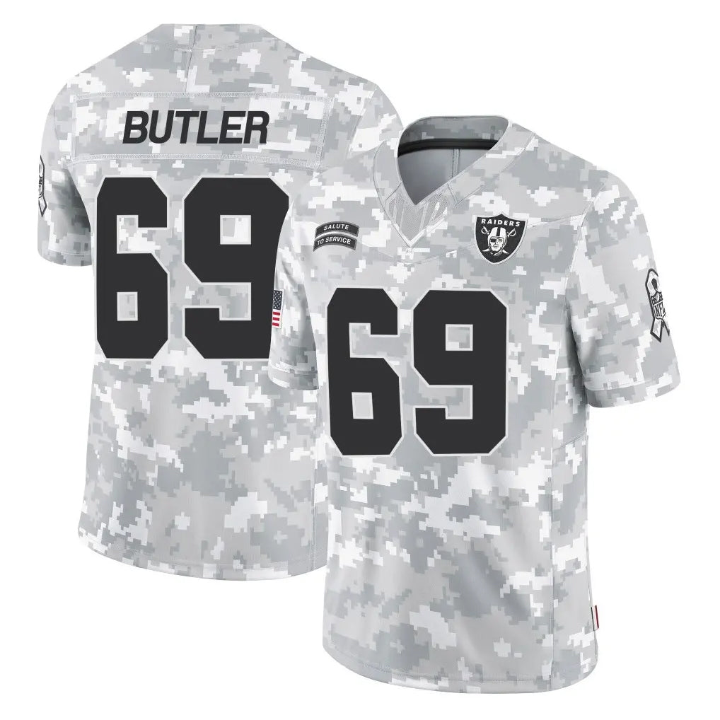 Pkot LV.Raiders #69 Adam Butler Player Arctic Camo Salute To Service Limited Game Stitched Jerseys