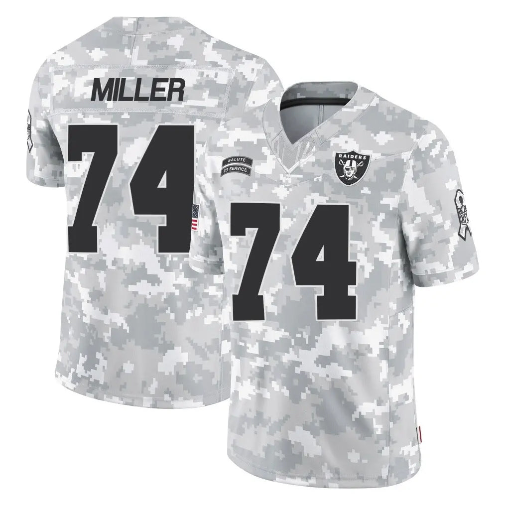 Pkot LV.Raiders #74 Kolton Miller Player Arctic Camo Salute To Service Limited Game Stitched Jerseys