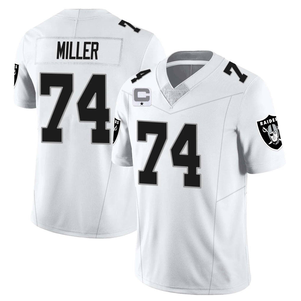 Pkot LV.Raiders #74 Kolton Miller Player White Vapor Limited Elite Home Game Stitched Jerseys