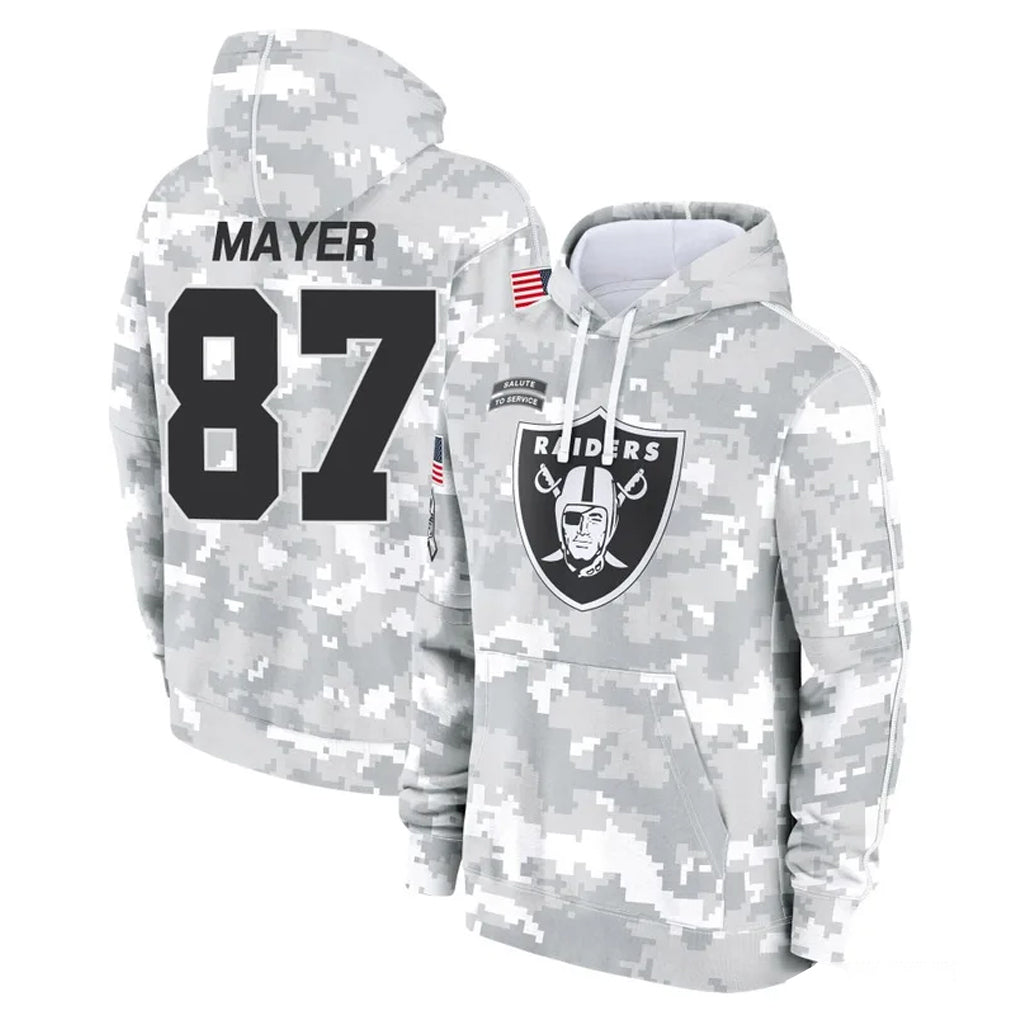 Pkot LV.Raiders #87 Michael Mayer Player Arctic Camo Salute to Service Hoodies Limited Game Stitched Jerseys