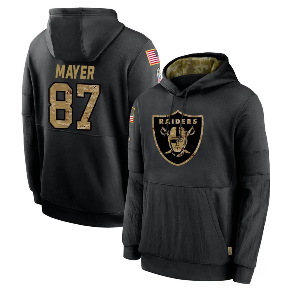 Pkot LV.Raiders #87 Michael Mayer Player Black Salute to Service Hoodies Limited Game Stitched Jerseys