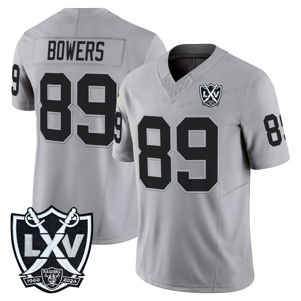 Pkot LV.Raiders #89 Brock Bowers Player Gray 2026 Vapor Limited Home Game Stitched Jerseys
