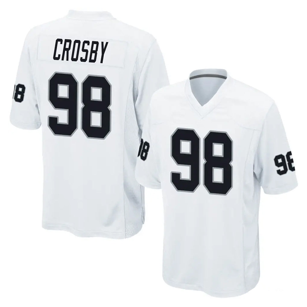 Pkot LV.Raiders #98 Maxx Crosby Player White Home Game Stitched Jerseys