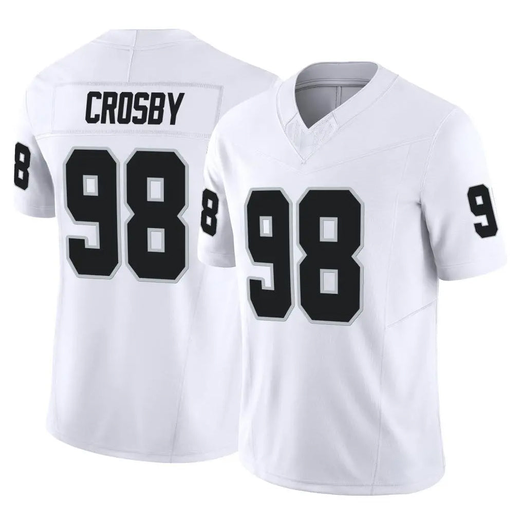 Pkot LV.Raiders #98 Maxx Crosby Player White Limited Vapor F.U.S.E. Home Game Stitched Jerseys